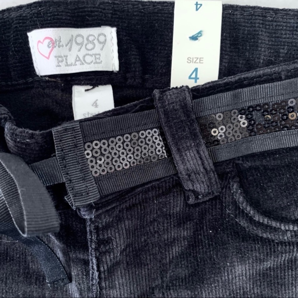 🌸New🌸 The Children’s Place Corduroy Pants S. 4 5 6 6X/7 8 Sequin NWT - Picture 2 of 5